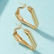 18K Gold-Plated Stacked Geometric Huggie Earrings Hot on Sale