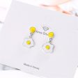 White & Yellow Poached Egg Drop Earrings Discount