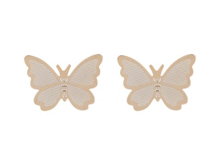 18K Gold-Plated Butterfly Stud Earrings on Sale