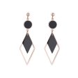 Black Acrylic & 18K Rose Gold-Plated Stacked Rhombus Drop Earrings Online