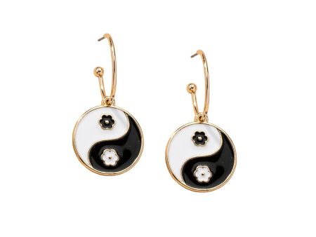 Black & White Yin & Yang Drop Earrings Sale