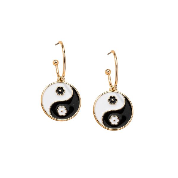 Black & White Yin & Yang Drop Earrings Sale