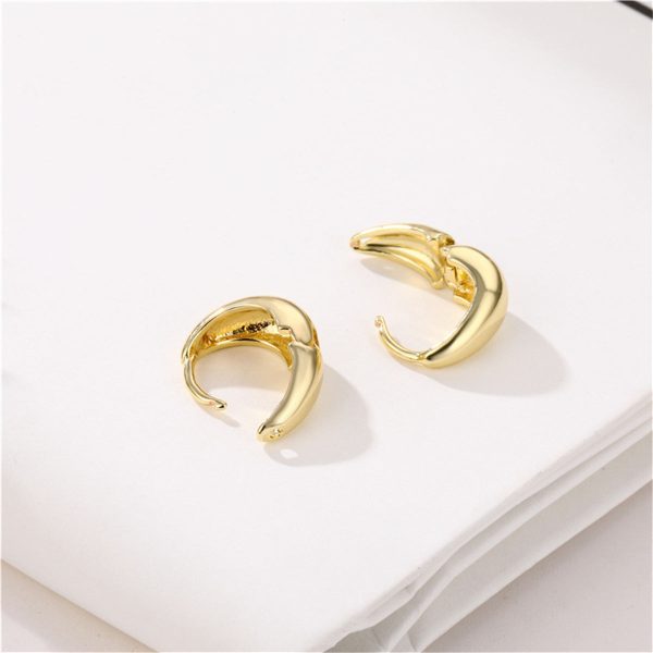 18K Gold-Plated Ellipse Huggie Earrings Online