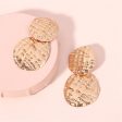 18K Gold-Plated Textured Medallion Drop Earrings Hot on Sale