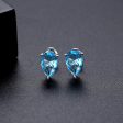 Blue Crystal & Silver-Plated Pear-Cut Stud Earrings Supply