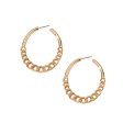 18K Gold-Plated Curb Chain Oval Hoop Earrings For Cheap