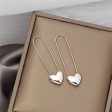 Silver-Plated Heart Pin Earrings For Sale