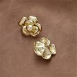 18K Gold-Plated Flower Stud Earrings For Discount