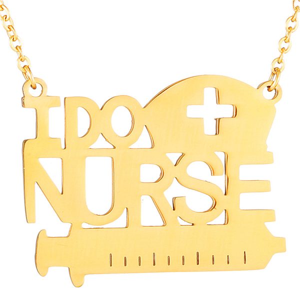 18K Gold-Plated  I Do Nurse  Pendant Necklace Discount