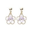 White & Gold-Plated Flower Clip-On Earrings Online Hot Sale