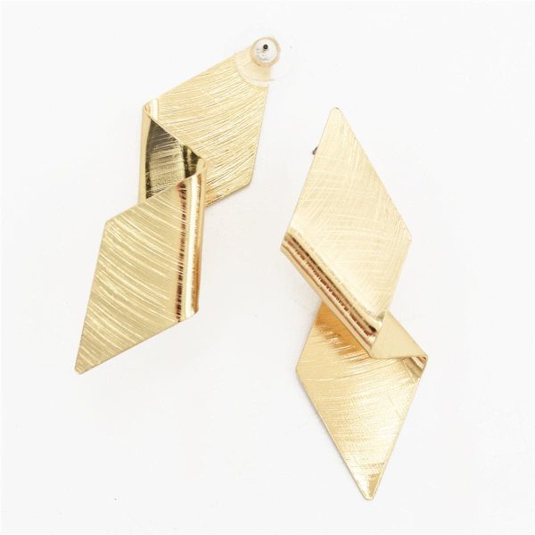 18K Gold-Plated Twisted Sequin Stud Earrings Cheap