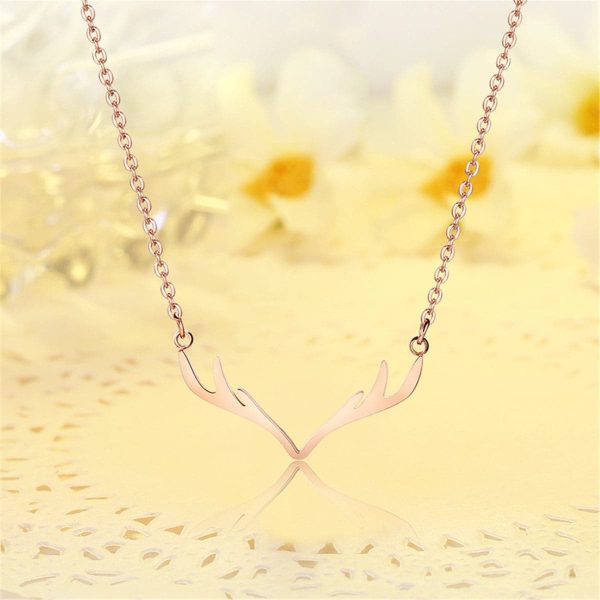 18K Rose Gold-Plated Antler Pendant Necklace Hot on Sale