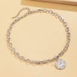 Silver-Plated Two-Chain Coin Pendant Necklace For Discount