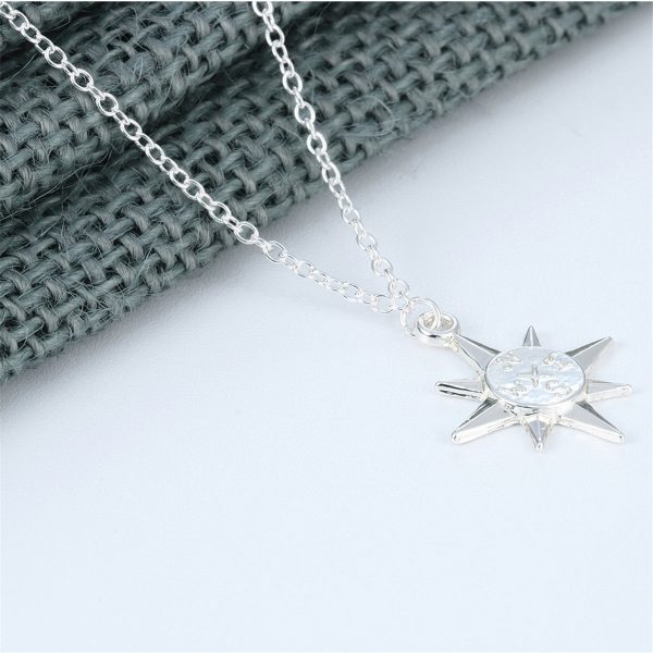 Silver-Plated Compass Pendant Necklace Online Hot Sale