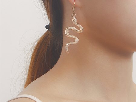 18K Gold-Plated Snake Drop Earrings Online Hot Sale