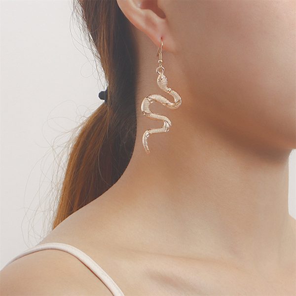 18K Gold-Plated Snake Drop Earrings Online Hot Sale