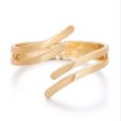 18K Gold-Plated Wing Open Bypass Coil Bracelet For Cheap