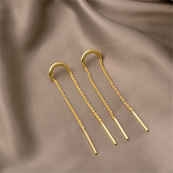 18K Gold-Plated Twine Bar Drop Earrings Discount