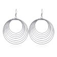 Silver-Plated Layered Hoop Drop Earring Hot on Sale