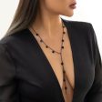 Black Sequin Tassel Lariat Necklace For Discount