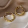 18K Gold-Plated Layered Hoop Earrings For Sale