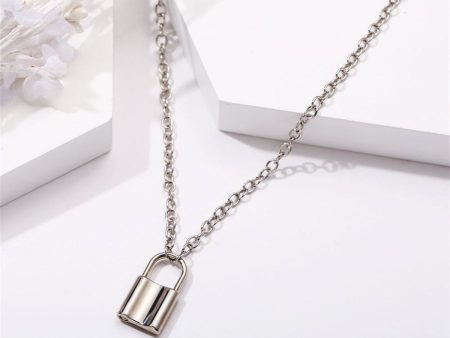 Silver-Plated Lock Pendant Necklace Sale