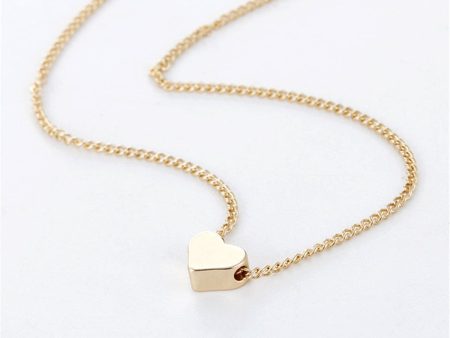 18K Gold-Plated Heart Pendant Necklace For Discount