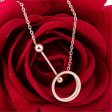 18K Rose Gold-Plated Hollow Circle & Bar Pendant Necklace For Discount