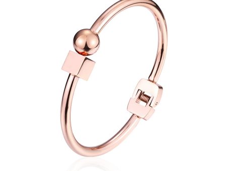 18K Rose Gold-Plated Bead & Cube Cuff on Sale