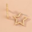 18K Gold-Plated Open Star Huggie Earrings Online now