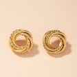 18K Gold-Plated Open Twine Stud Earrings Sale