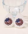 White & Red Polystyrene Stars & Stripes Sunflower Drop Earrings For Sale