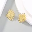 18K Gold-Plated Weave Stud Earrings Discount