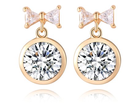 Crystal & 18K Gold-Plated Bow Drop Earrings Discount