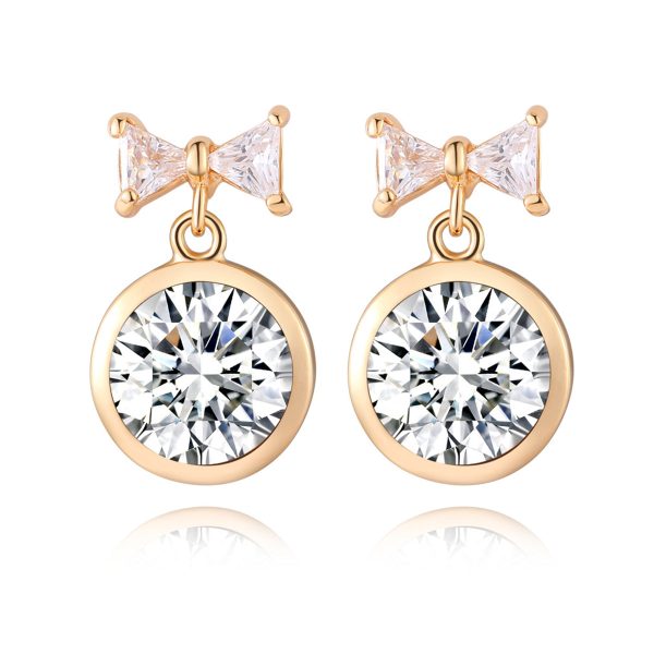 Crystal & 18K Gold-Plated Bow Drop Earrings Discount