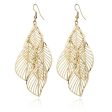 18K Gold-Plated Hollow Leaves Drop Earrings For Cheap