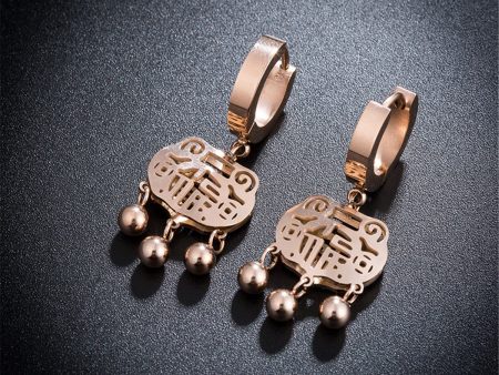 18K Rose Gold-Plated Lock Of Longevity Drop Earrings For Discount