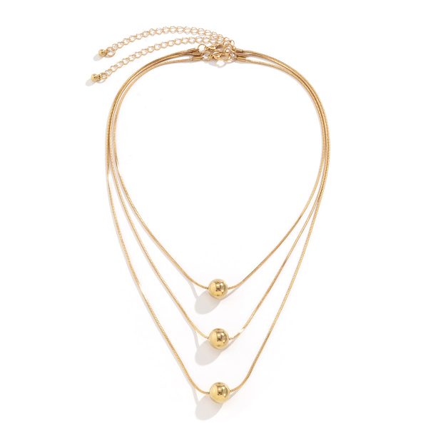 18K Gold-Plated Ball Necklace Set Supply