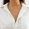 Silver-Plated Bar Layered Pendant Necklace Fashion