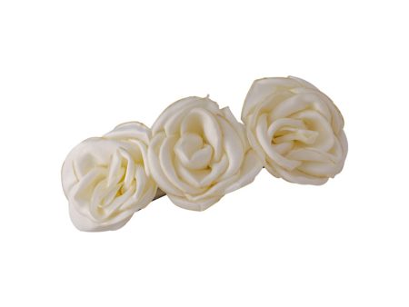 Silver-Plated & White Cloth Rose Hair Clip Discount