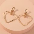 18K Gold-Plated Open Heart Drop Earrings Cheap