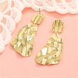 18K Gold-Plated Textured Geometric Drop Earrings For Discount