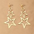 18K Gold-Plated Tri-Star Drop Earrings on Sale