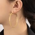 18K Gold-Plated Cross Hoop Earrings Online now