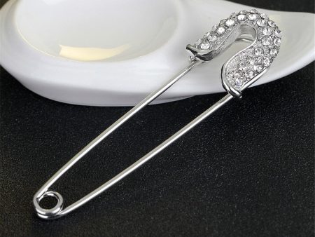 Cubic Zirconia & Silver-Plated Pin Brooch Discount