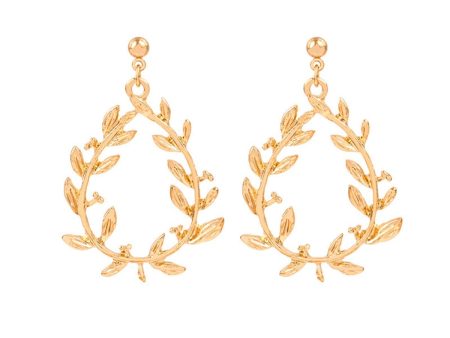 18K Gold-Plated Botanical Wreath Drop Earrings Discount