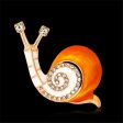 18K Gold-Plated & Cubic Zirconia Snail Brooch Fashion