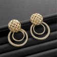 18K Gold-Plated Weave Hoop Drop Earrings on Sale