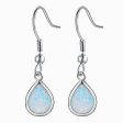 White Opal & Silver-Plated Teardrop Earrings Online Hot Sale