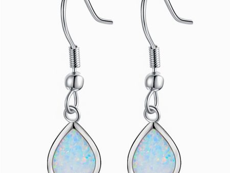 White Opal & Silver-Plated Teardrop Earrings Online Hot Sale